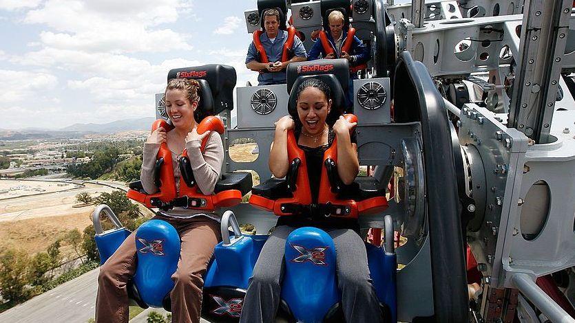 Six Flags X2 rollercoaster before its closure
