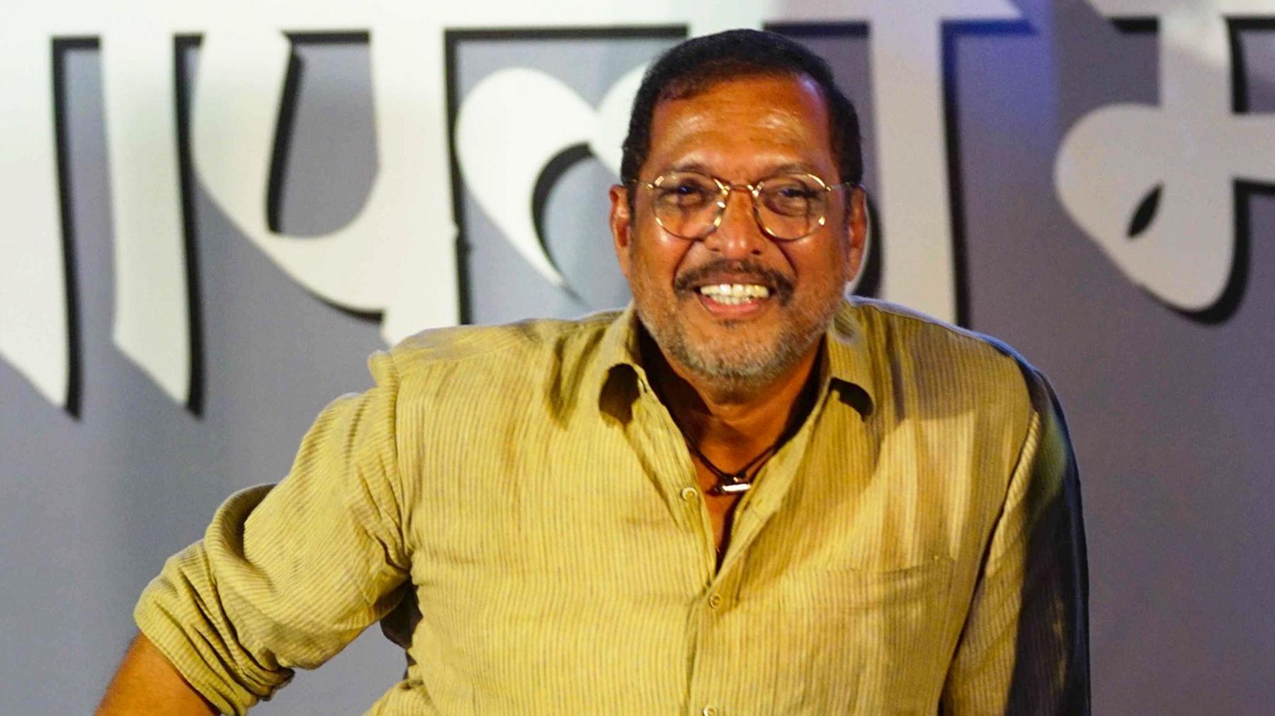 Bollywood actor Nana Patekar speaking at a press conference