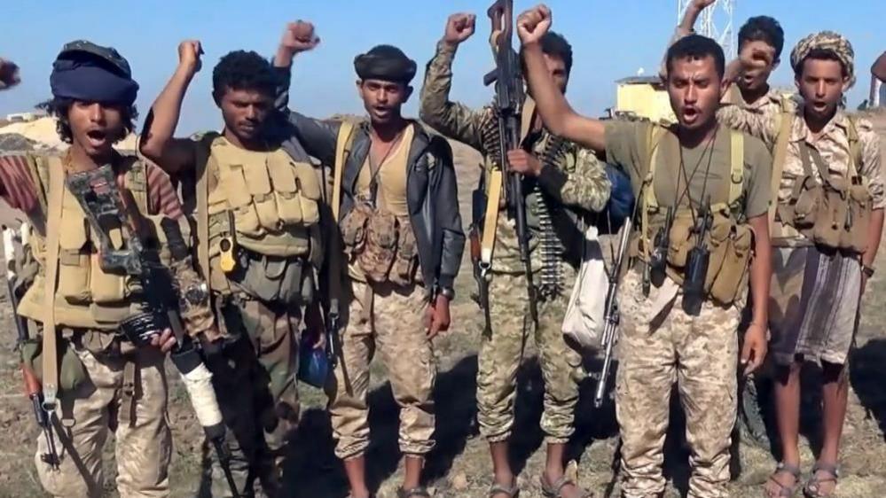 Houthi fighters at Riyadh airport