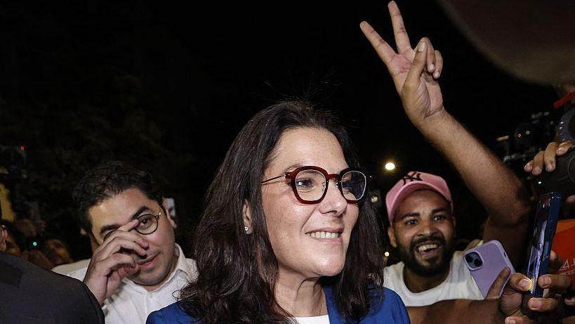 Fatima Zahra El Mansouri receiving cheers in Marrakesh